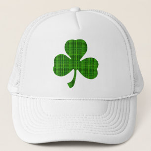 Green Plaid Shamrock Trucker Hat