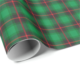 Green Plaid Tartan Holidays Stylish Traditional Wrapping Paper
