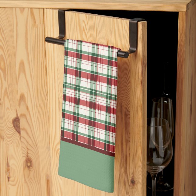 Green Plaid  Tea Towel (Thirds Fold)