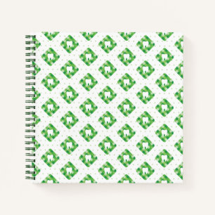 Green Plaid Tooth Pattern Notebook