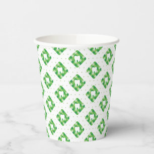 Green Plaid Tooth Pattern Paper Cups