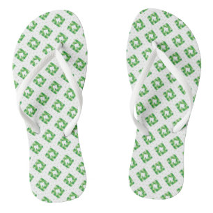 Green Plaid Tooth Pattern Thongs