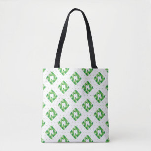 Green Plaid Tooth Pattern Tote Bag