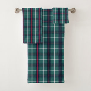 Green Plaid Towel Set