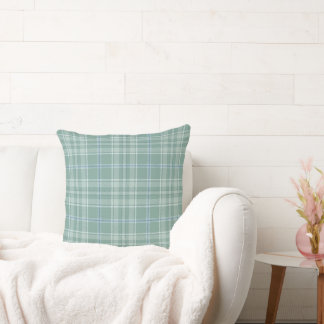 Green Plaid Watercolor Cushion