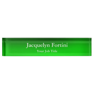 Green Plain Elegant Modern Minimalist Nameplate