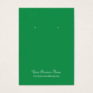 Green Plain Simple Custom Earring Card