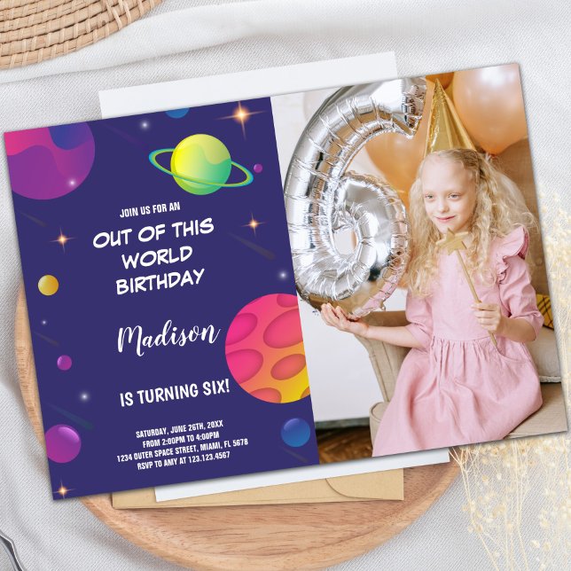 Green Planet Outer Space Birthday Invitations phot (Green Planet Outer Space Birthday Invitations phot)