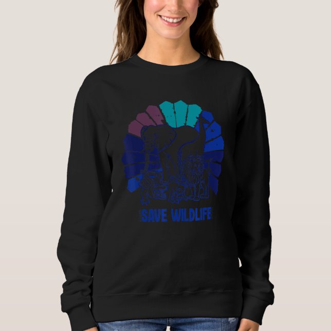 Green Planet Save Wildlife Conservation Environmen Sweatshirt (Front)