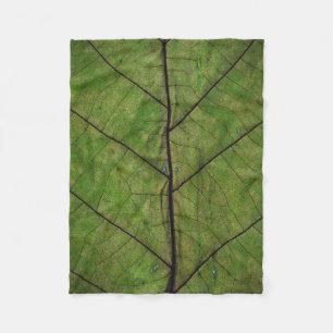 Green plant leaf close-up photography fleece blanket