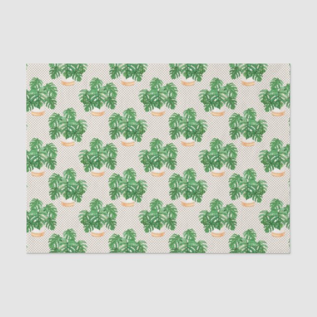 Green Plant Leaves Tissue Paper (Front)