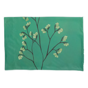 Green Plant Minimalist Botanical Art Pillowcase