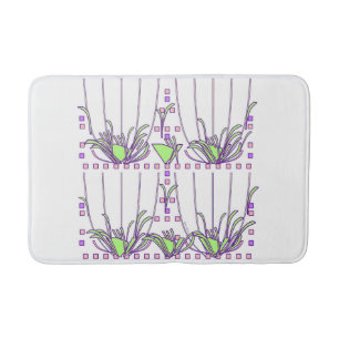 GREEN PLANT WITH STEMS BATH MAT