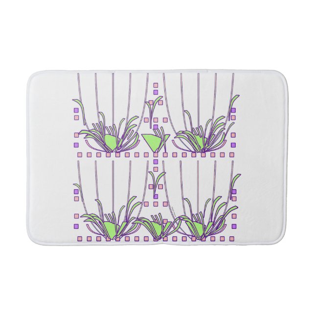 GREEN PLANT WITH STEMS BATH MAT (Front)