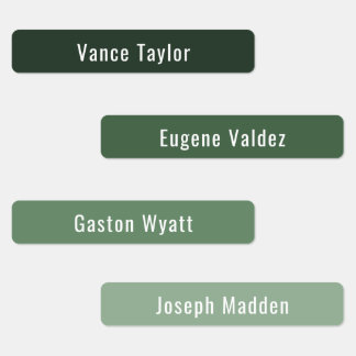 Green Plants Colours Waterproof Name Labels