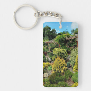 Green plants in the garden key ring
