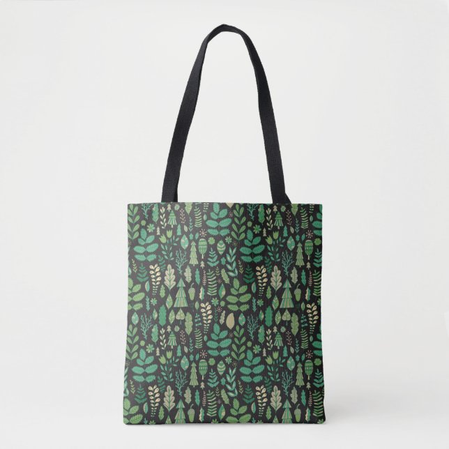 Green plants seamless pattern tote bag (Front)