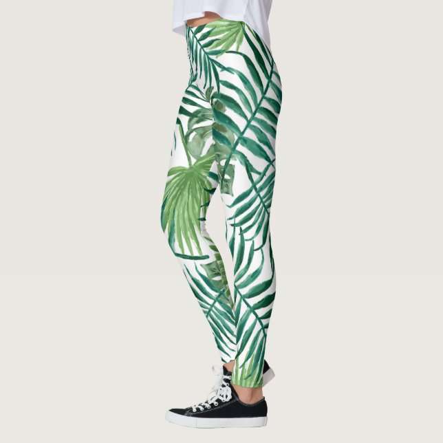 Green Plants Wallpaper Leggings (Left)