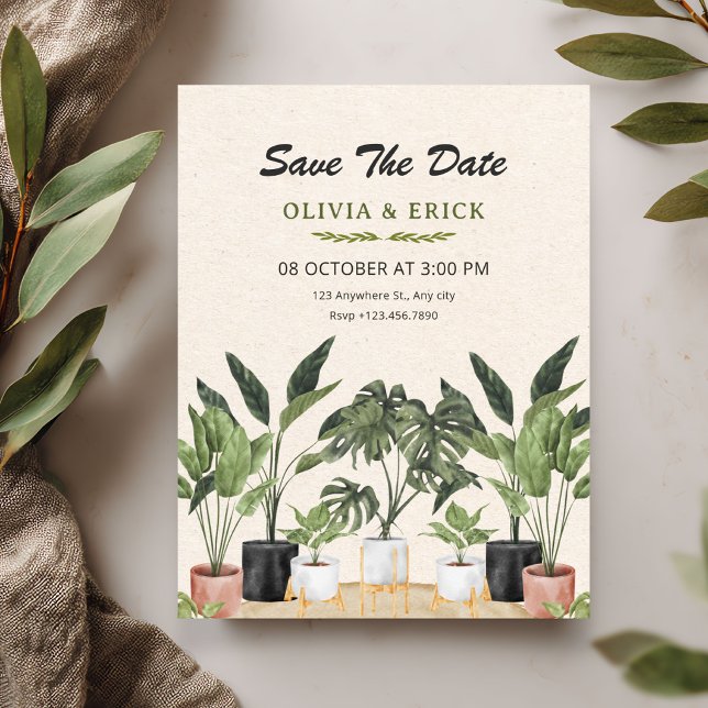 Green plants wedding save the date (Creator Uploaded)