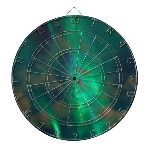 Green Plasma Aurora Northern Lights Sky Dartboard (Front)