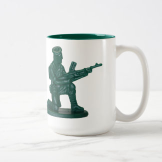 Green Plastic Army Man Two-Tone Coffee Mug