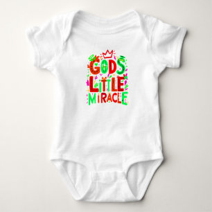 Green Playful "God's Little Miracle" Baby Bodysuit
