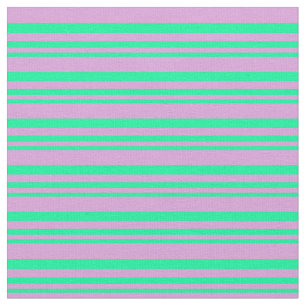 Green & Plum Coloured Striped/Lined Pattern Fabric