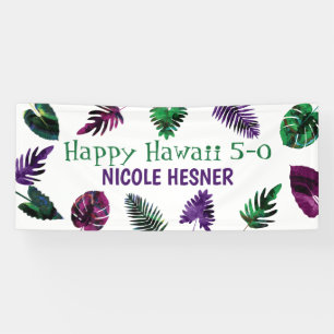 Green, Plum Purple, Berry Pink Hawaii 5-0 50th Banner
