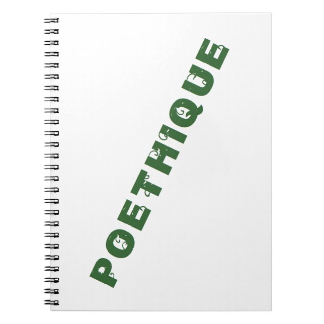green poéthique notebook (Front)