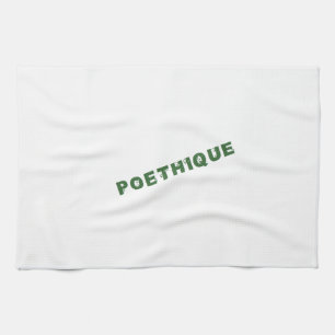 green poetry tea towel