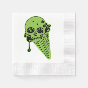 Green Poison Ice Cream Cone Napkins
