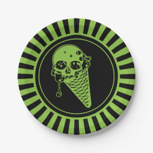 Green Poison Ice Cream Cone Paper Plates