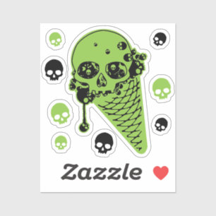 Green Poison Ice Cream Cone Sticker