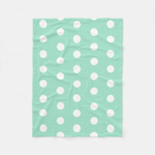 Green Poka Dots Fleece Blanket