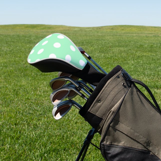 Green Poka Dots Golf Head Cover (In Situ)