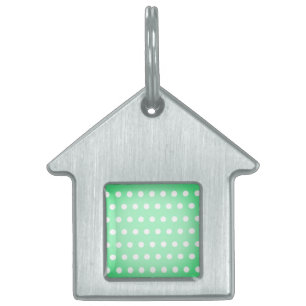 Green Poka Dots Pet ID Tag