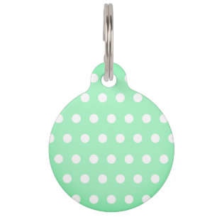 Green Poka Dots Pet Tag