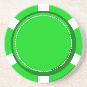 Green Poker Chip Sandstone Coaster