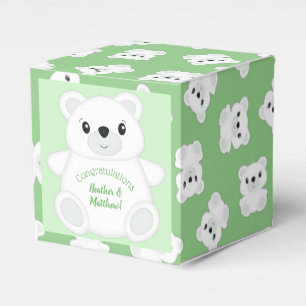Green Polar Bear Baby Shower Favour Box