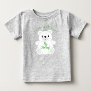 Green Polar Bear Big Sister Brother Baby T-Shirt