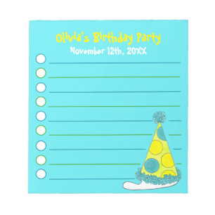 Green Polka Dot Birthday Party Personalised Favour Notepad