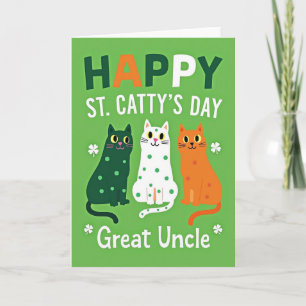 Green Polka Dot Cats Card