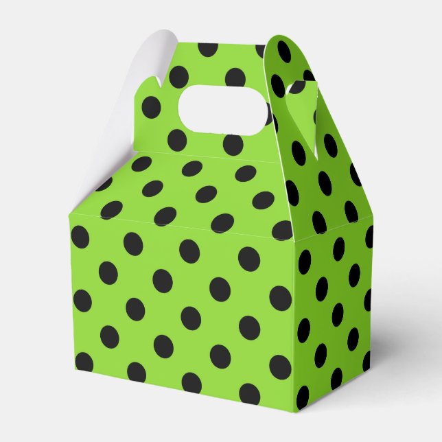 Green Polka Dot Halloween Gable Favour Box (Front Side)
