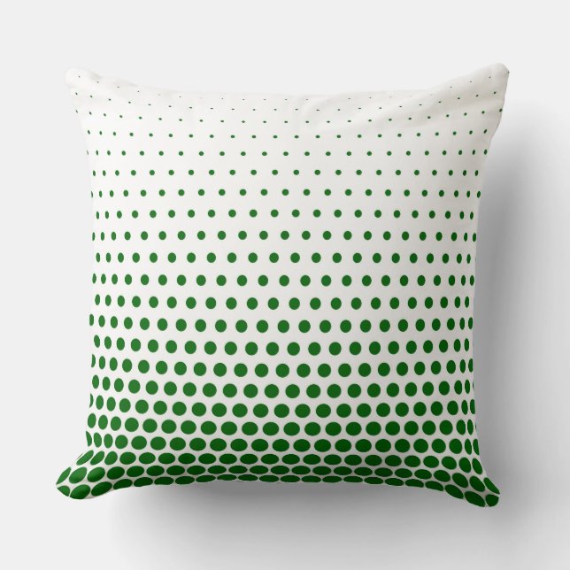 Green Polka Dot Modern White Cushion (Front)