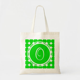 Green Polka Dot Monogram Tote Bag