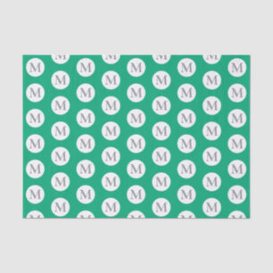Green Polka Dot Monogram Tote Tissue Paper
