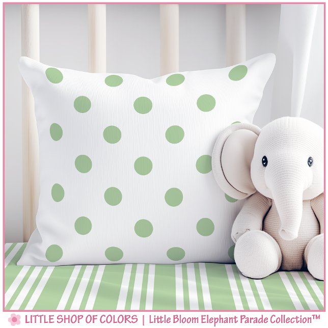 Green Polka Dot Nursery Throw Pillow (Creator Uploaded)