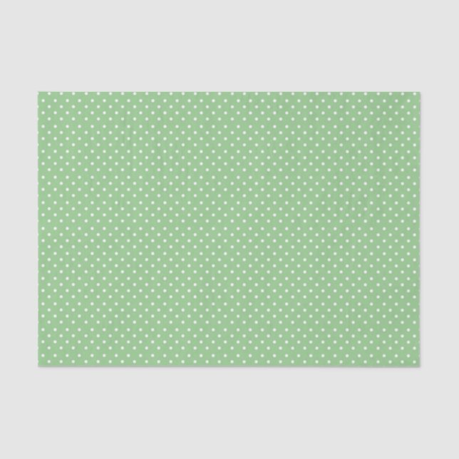 Green Polka Dot Pattern Tissue Paper (Front)