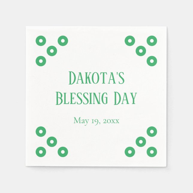 Green Polka-dot Special Event Napkin (Front)