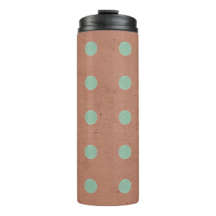Green polka dots and Old Orange Thermal Tumbler